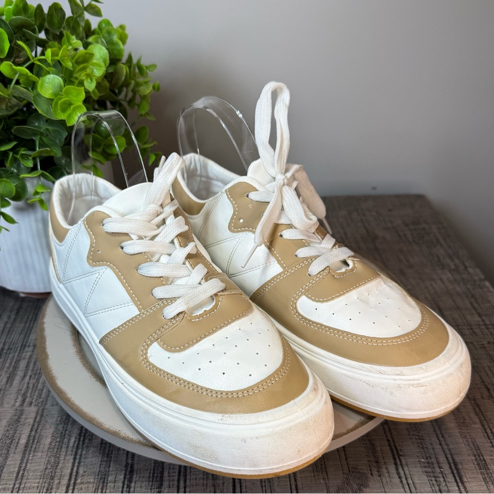 Shein Khaki & White Shoes Women, Thick Soles, Casual Sports Sneakers Size 41/10‎
